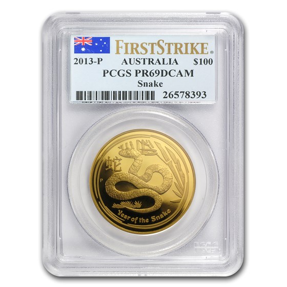 2013 1 oz Gold Lunar Year of the Snake PR-69 PCGS (SII, FS) 2013 1 oz Gold Lunar Year of the Snake PR-69 PCGS (SII, FS)