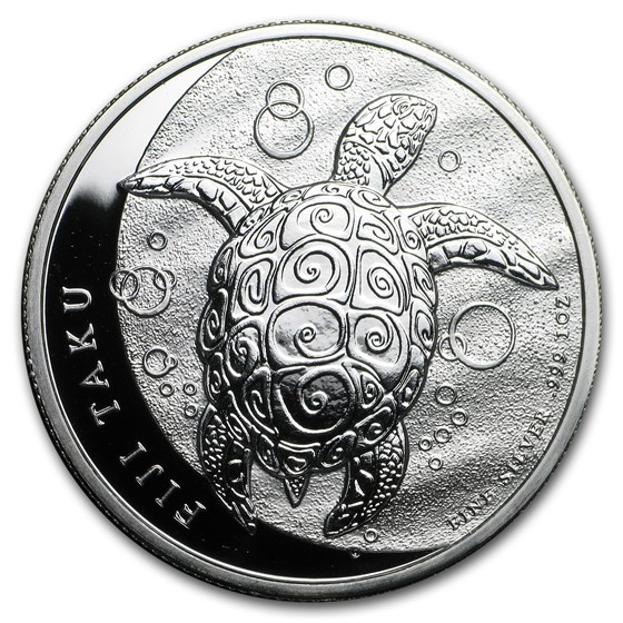 2013 1 oz Silver New Zealand Mint $2 Fiji Taku (Abrasions)