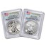 2013 2-Coin Silver Eagle Set MS/PR-70 PCGS (FS, West Point)