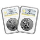 2013 2-Coin Silver Eagle Set SP/PF-69 NGC (West Point)
