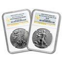 2013 2-Coin Silver Eagle Set SP/PF-69 NGC (West Point) 2013 2-Coin Silver Eagle Set SP/PF-69 NGC (West Point)