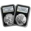 2013 2-Coin Silver Eagle Set SP/PR-70 NGC (ER, West Point, Blk)