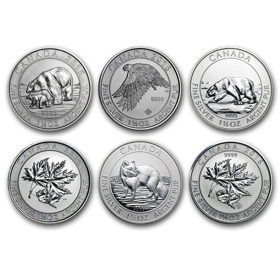 2013-2017 Canada 1.5 oz Silver $8 BU (Random Year)