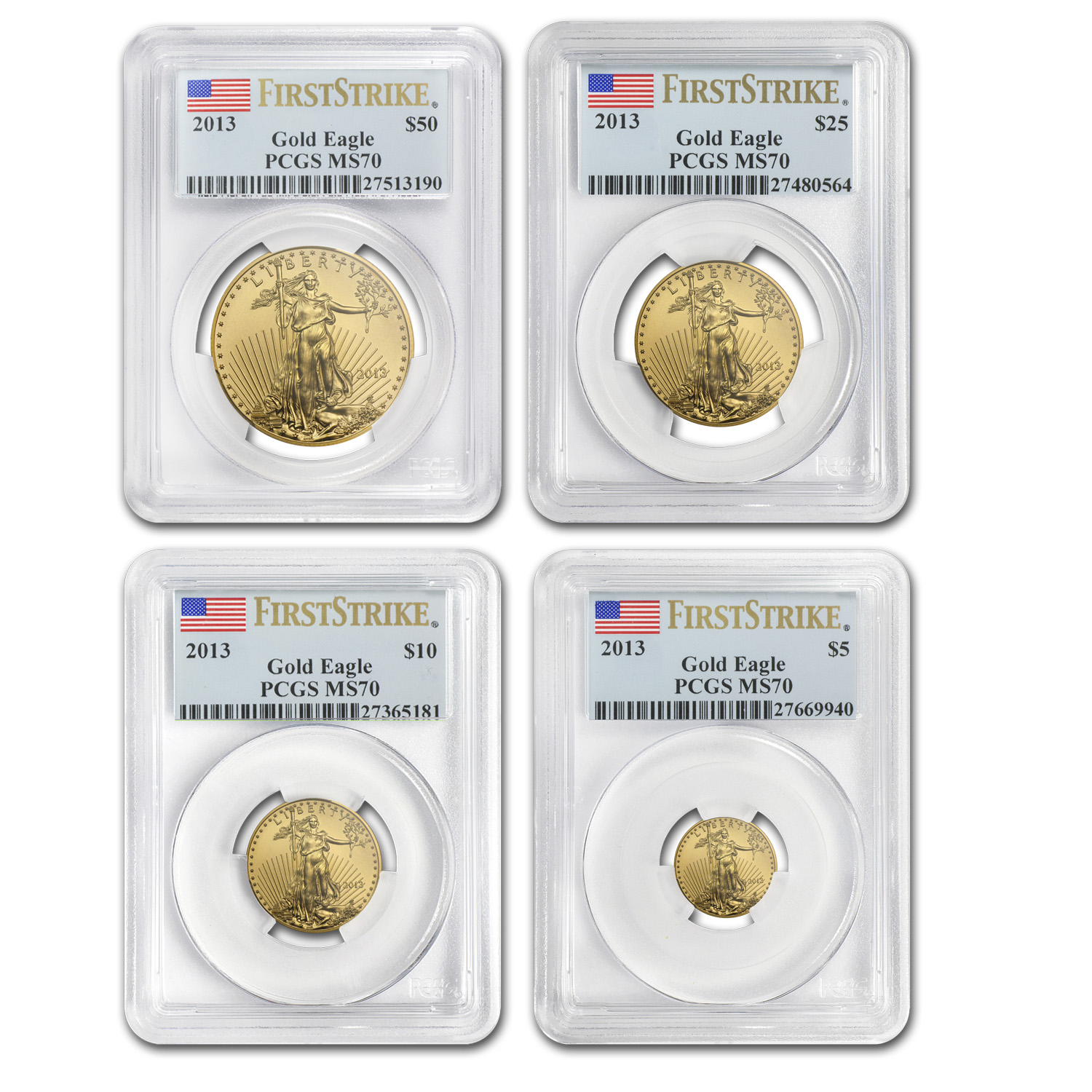 Buy 4-Coin 2013 Gold Eagle Set MS-70 PCGS (FS) | APMEX