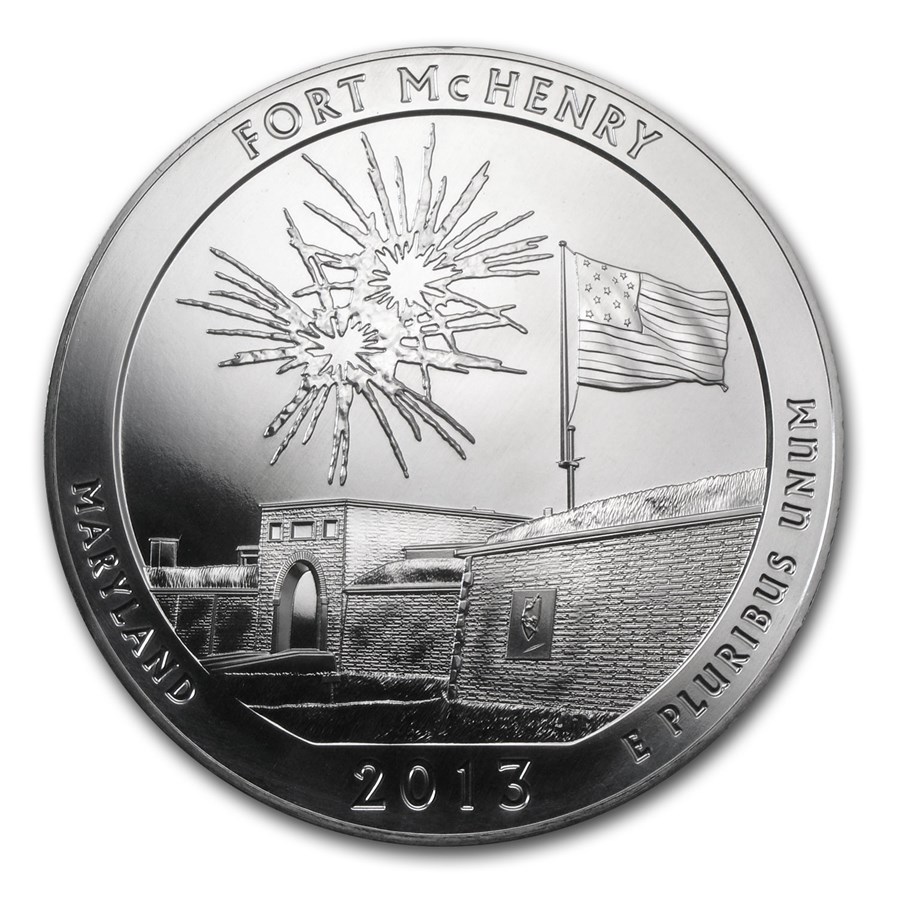 2013 5 oz Silver ATB Fort McHenry National Park, MD