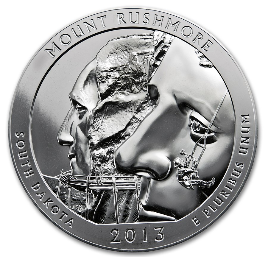 2013 5 oz Silver ATB Mount Rushmore National Park, SD