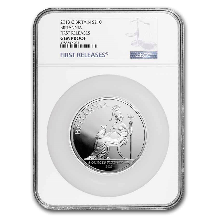 2013 5 oz Silver Britannia NGC GEM Proof First Release