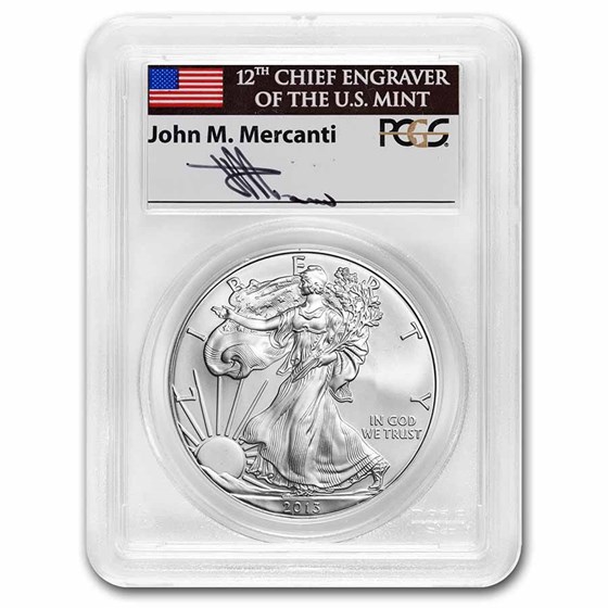 2013 American Silver Eagle MS-69 PCGS (FS®, Mercanti Signed) 2013 American Silver Eagle MS-69 PCGS (FS®, Mercanti Signed)