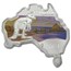 2013 AUS 1 oz Silver Kangaroo Map Shape (Box & COA)