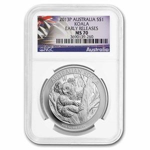 Buy 2013 AUS 1 oz Silver Koala MS-70 NGC ER (Flag Label) | APMEX