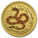 2013 Australia 1/10 oz Gold Lunar Snake BU (SII, Orange Color)