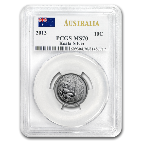 2013 Australia 1/10 oz Silver Koala MS-70 PCGS 2013 Australia 1/10 oz Silver Koala MS-70 PCGS