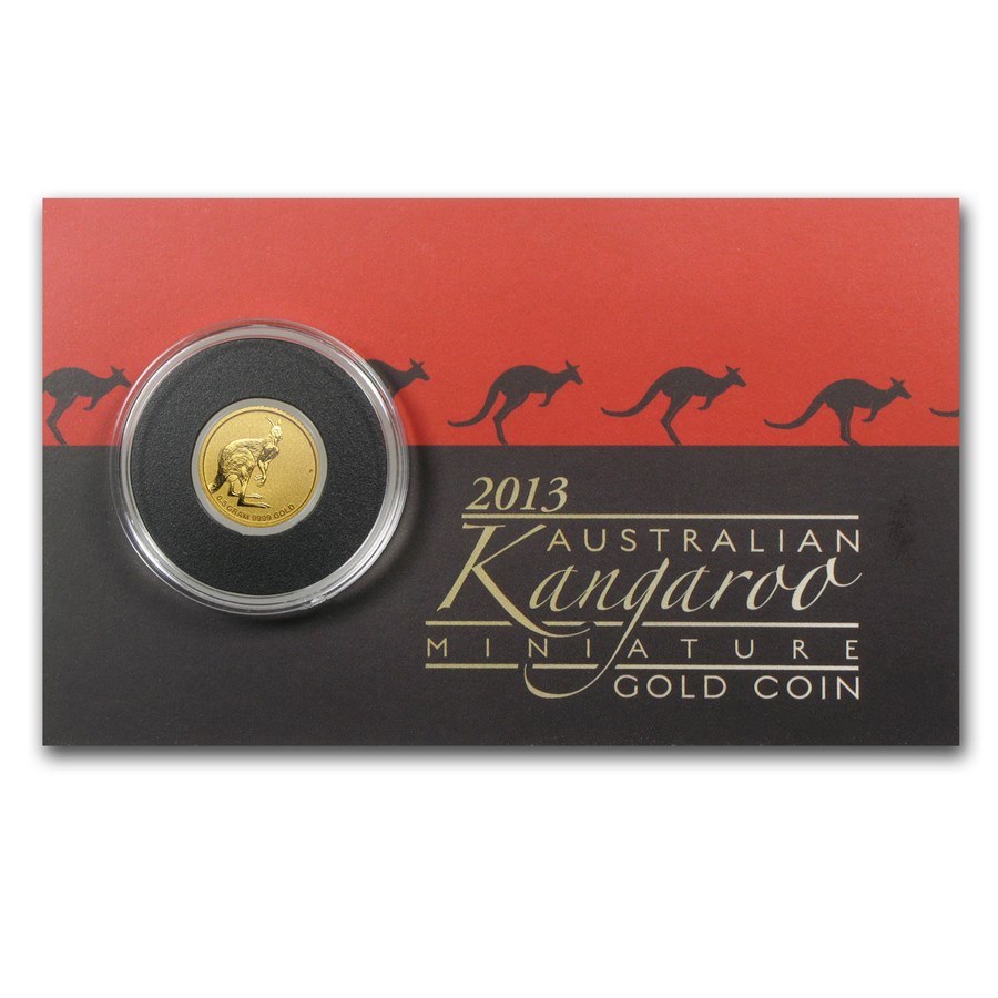2013 Australia 1/2 Gram Gold Kangaroo Mini Roo BU (Assay Card)