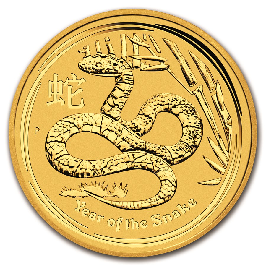 2013 Australia 1/4 oz Gold Lunar Snake BU (Series II)