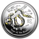 2013 Australia 1 kilo Silver Year of the Snake BU (Colorized)