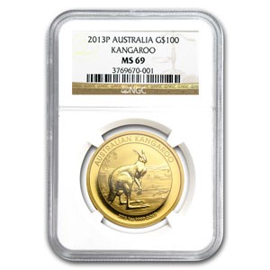 2013 Australia 1 oz Gold Kangaroo MS-69 NGC