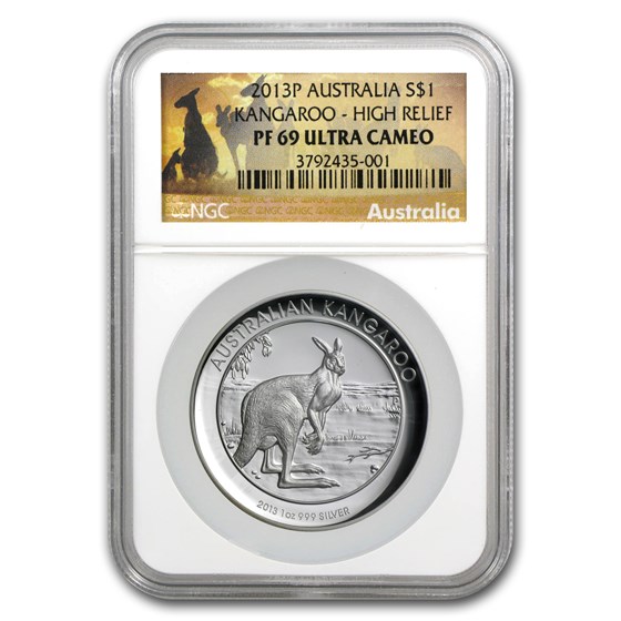2013 Australia 1 oz Silver Kangaroo PF-69 NGC (High Relief) 2013 Australia 1 oz Silver Kangaroo PF-69 NGC (High Relief)