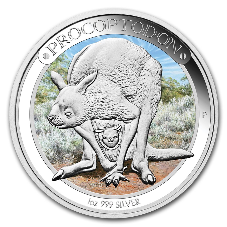 2013 Australia 1 oz Silver Megafauna Procoptodon Proof