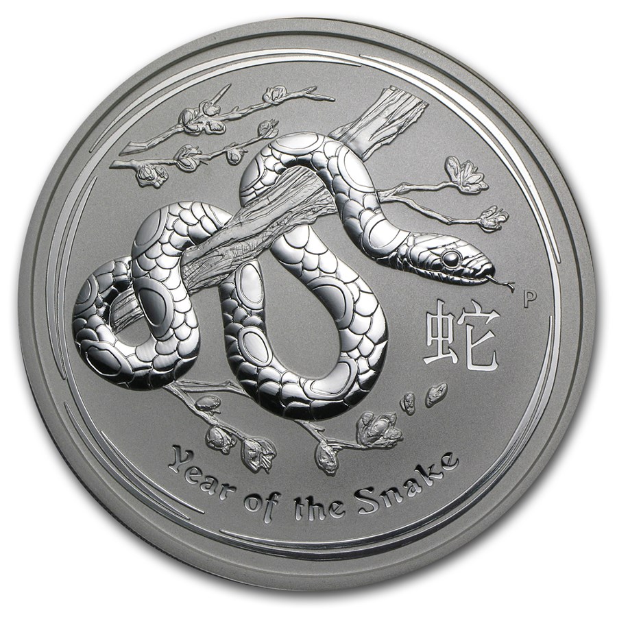 2013 Australia 5 oz Silver Year of the Snake BU