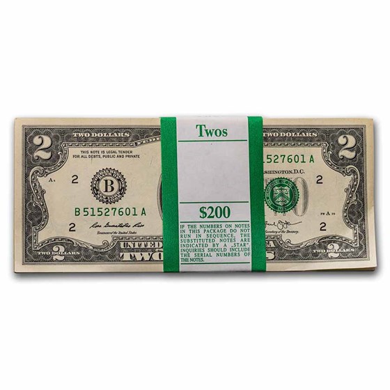 2013 (B- New York) $2.00 FRN CU (Fr#1940-B) 100 Consecutive 2013 (B- New York) $2.00 FRN CU (Fr#1940-B) 100 Consecutive