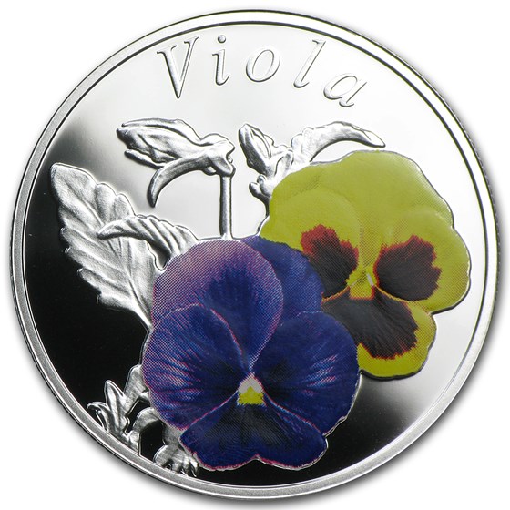 2013 Belarus Silver Proof Under the Charm of Flowers Pansy 2013 Belarus Silver Proof Under the Charm of Flowers Pansy