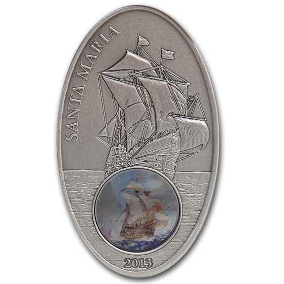 2013 Benin Silver Famous Sailing Ships Santa Maria Proof 2013 Benin Silver Famous Sailing Ships Santa Maria Proof