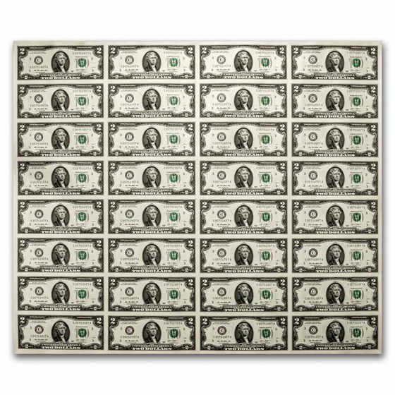 2013 (C-Philadelphia) $2 FRN CU (Fr#1940-C) 32 Note Uncut sheet 2013 (C-Philadelphia) $2 FRN CU (Fr#1940-C) 32 Note Uncut sheet