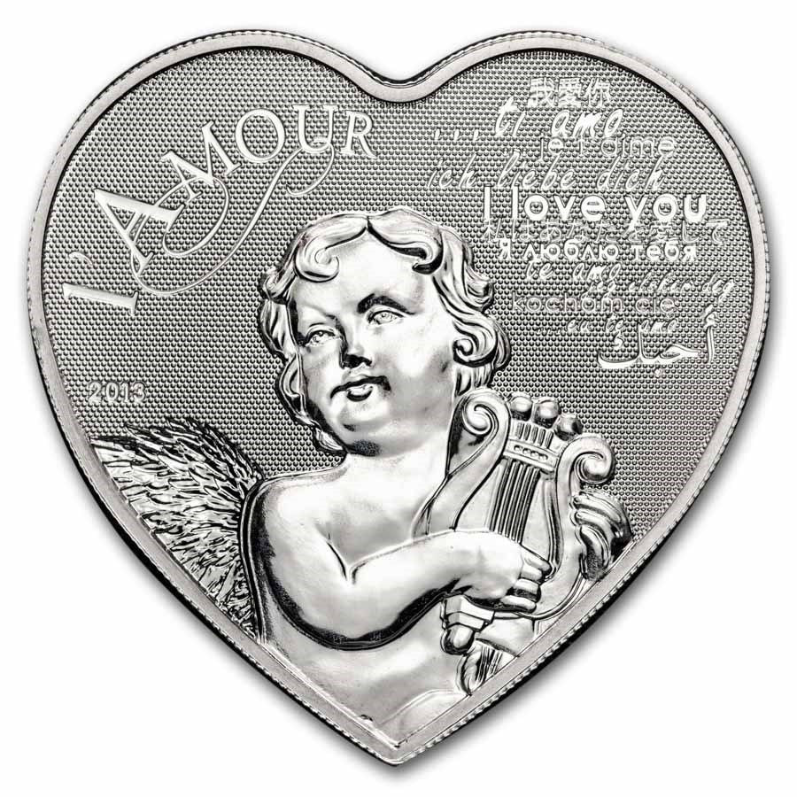 2013 Cameroon Silver Heart of Love (Hologram) - Coin Only