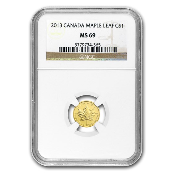 2013 Canada 1/20 oz Gold Maple Leaf MS-69 NGC
