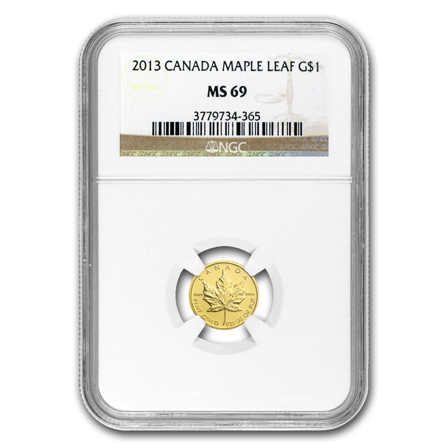 2013 Canada 1/20 oz Gold Maple Leaf MS-69 NGC