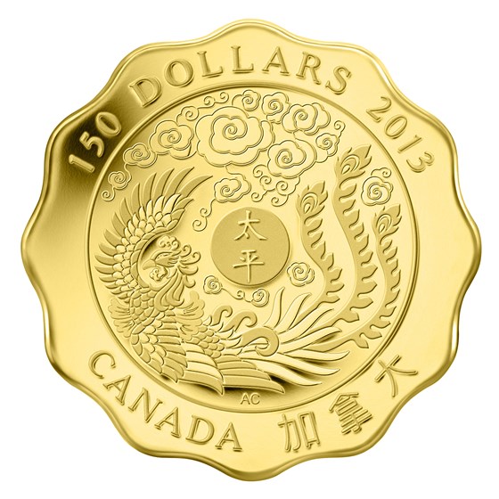 2013 Canada 1/3 oz Proof Gold $150 Scallop Blessings of Peace 2013 Canada 1/3 oz Proof Gold $150 Scallop Blessings of Peace