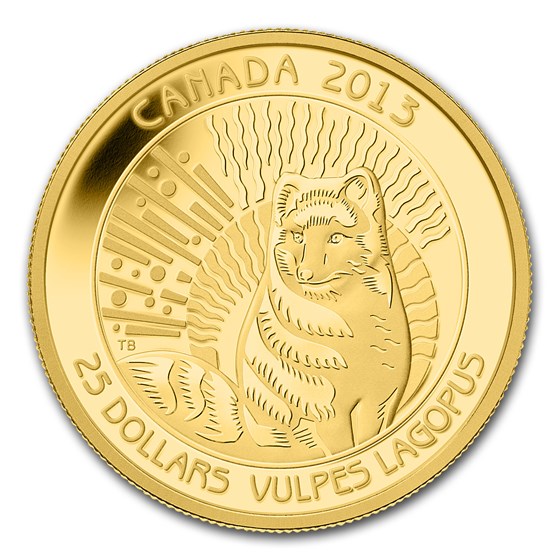 2013 Canada 1/4 oz Proof Gold $25 Arctic Fox 2013 Canada 1/4 oz Proof Gold $25 Arctic Fox