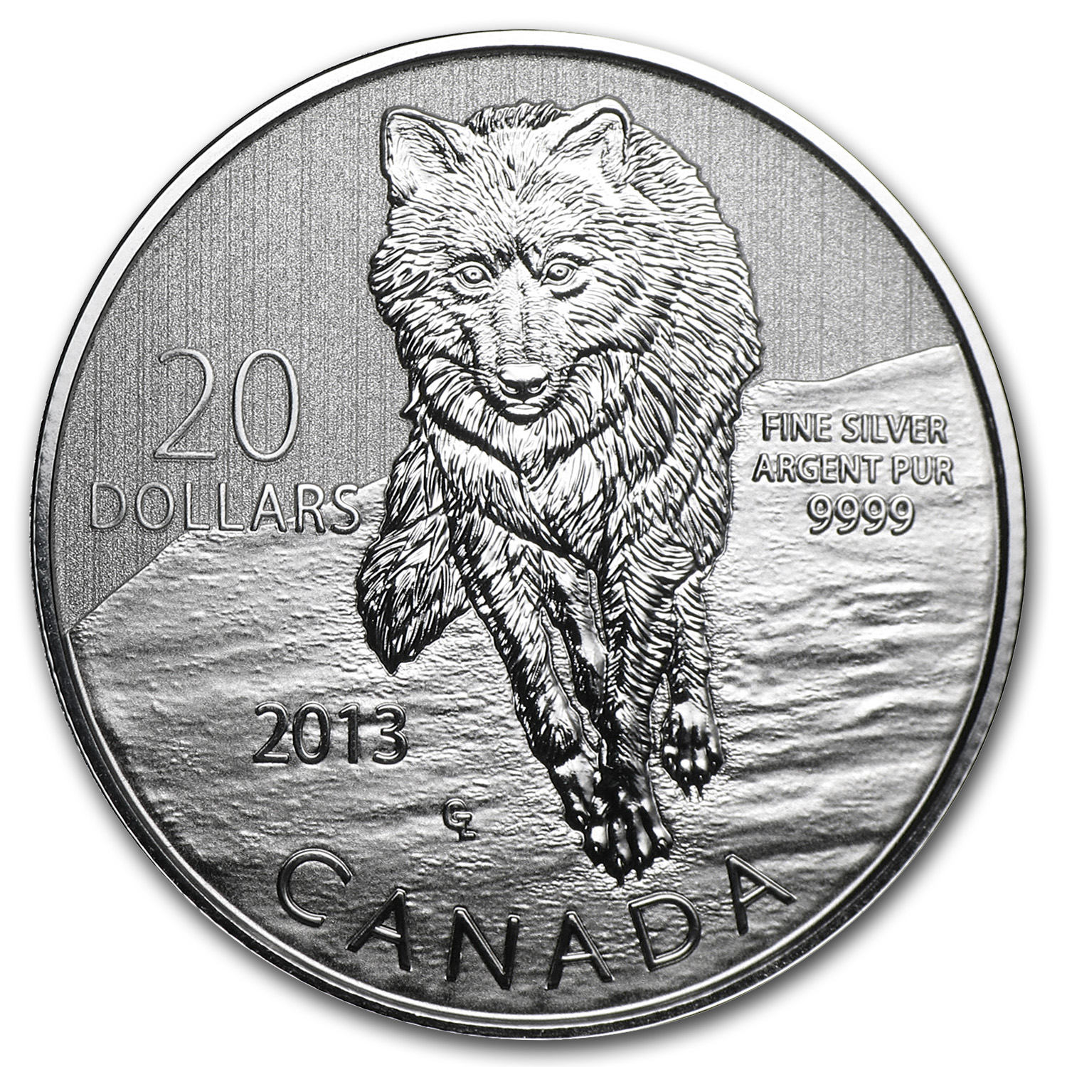 2013 Canada $20 Wolf Commemorative .9999 Fine 20 for 20 Silver coin dollar 