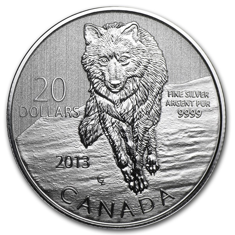 2013 Canada 1/4 oz Silver $20 Wolf (Capsule Only)