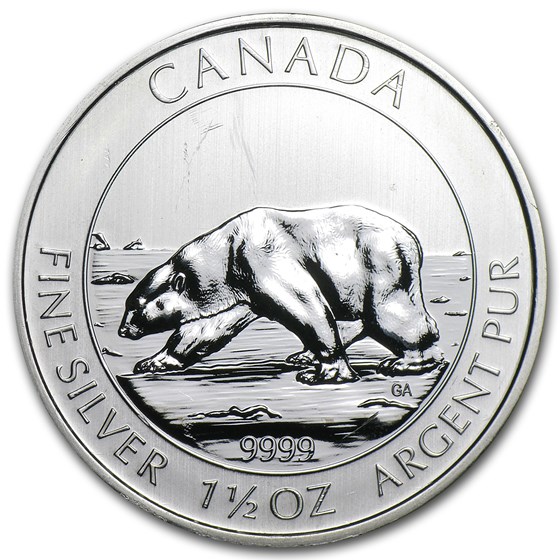 2013 Canada 1.5 oz Silver $8 Polar Bear BU (Spotted/Dmgd) 2013 Canada 1.5 oz Silver $8 Polar Bear BU (Spotted/Dmgd)