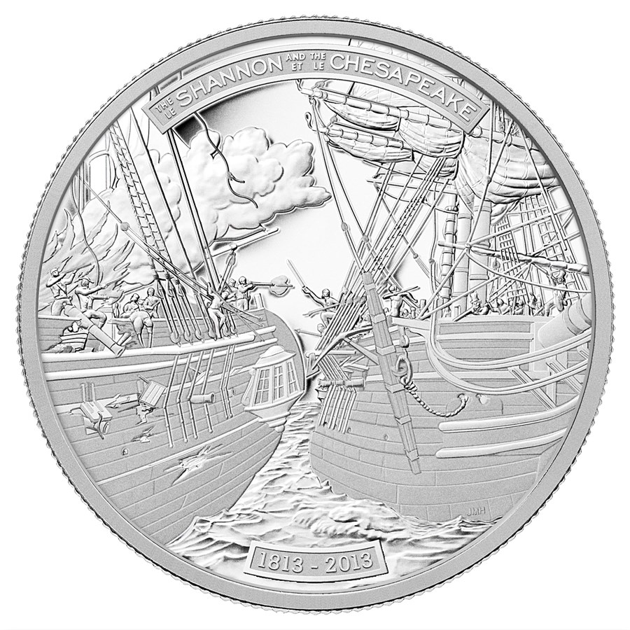 2013 Canada 1 oz Proof Platinum $300 HMS Shannon/USS Chesapeake