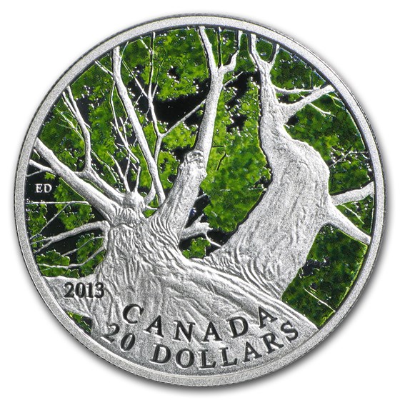 2013 Canada 1 oz Silver $20 Maple Canopy Spring (w/Box & COA) 2013 Canada 1 oz Silver $20 Maple Canopy Spring (w/Box & COA)