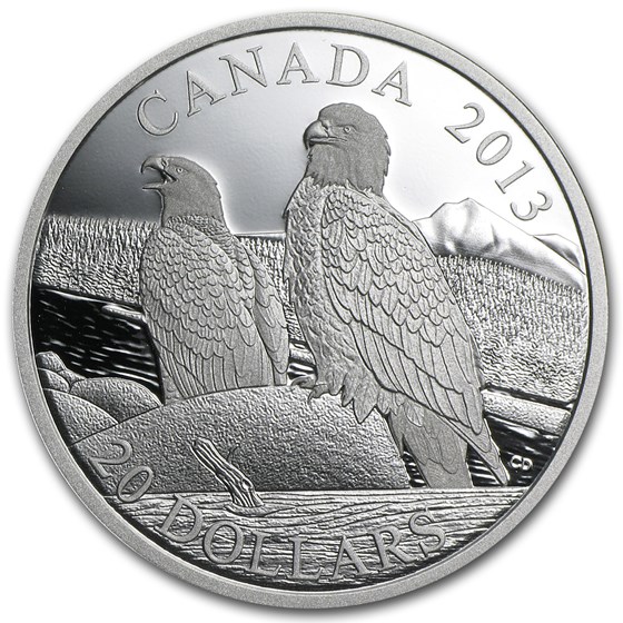 2013 Canada 1 oz Silver $20 The Bald Eagle Lifelong Mates 2013 Canada 1 oz Silver $20 The Bald Eagle Lifelong Mates