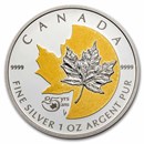 2013 Canada 1 oz Silver 25th Anniv of the Silver Maple (Gilded)