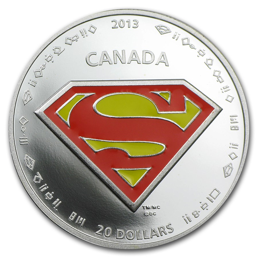 2013 Canada 1 oz Silver 75th Anniv. of Superman™ The Shield