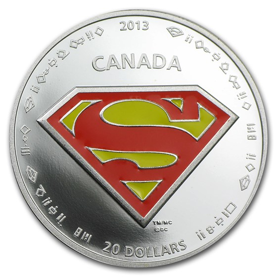 2013 Canada 1 oz Silver 75th Anniv. of Superman™ The Shield 2013 Canada 1 oz Silver 75th Anniv. of Superman™ The Shield