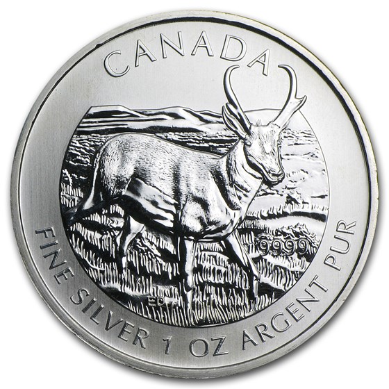 2013 Canada 1 oz Silver Wildlife Antelope (Abrasions, Spots) 2013 Canada 1 oz Silver Wildlife Antelope (Abrasions, Spots)