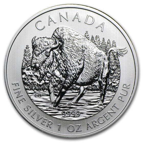 2013 Canada 1 oz Silver Wildlife Series Wood Bison 2013 Canada 1 oz Silver Wildlife Series Wood Bison