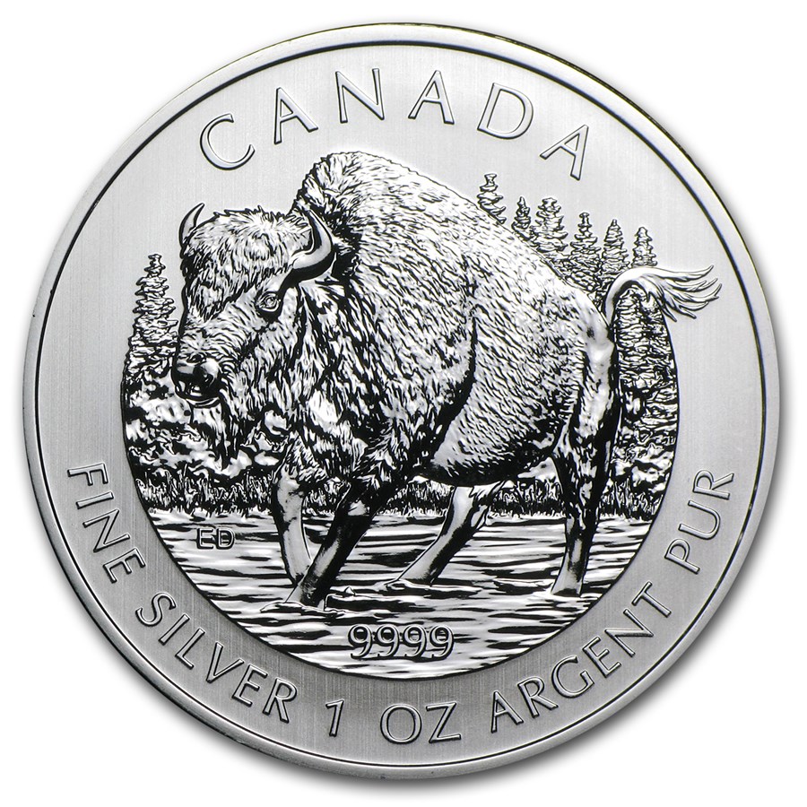 2013 Canada 1 Oz Silver Wildlife Series Wood Bison Silver Coin Apmex