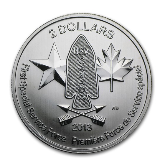 2013 Canada 3/4 oz Silver $2 Devil's Brigade BU (Abrasions) 2013 Canada 3/4 oz Silver $2 Devil's Brigade BU (Abrasions)