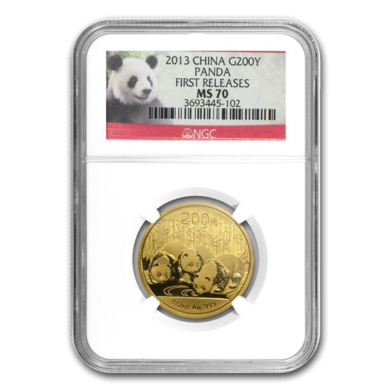 2013 China 1/2 oz Gold Panda MS-70 NGC (First Release) 2013 China 1/2 oz Gold Panda MS-70 NGC (First Release)