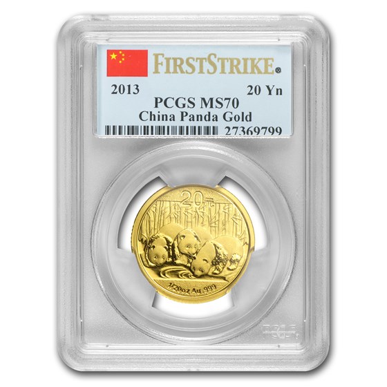 2013 China 1/20 oz Gold Panda MS-70 PCGS (FirstStrike®) 2013 China 1/20 oz Gold Panda MS-70 PCGS (FirstStrike®)