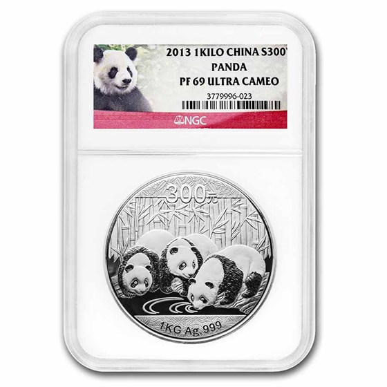 2013 China 1 kilo Silver Panda Proof PF-69 NGC (Dmg Box)