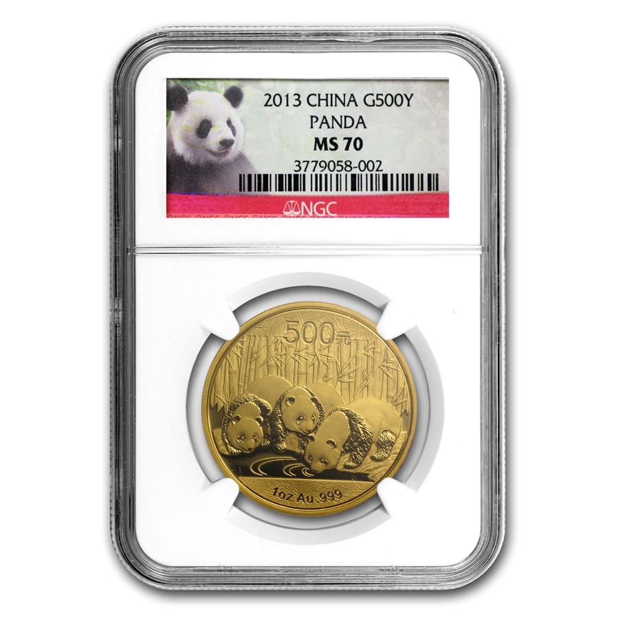 2013 China 1 oz Gold Panda MS-70 NGC