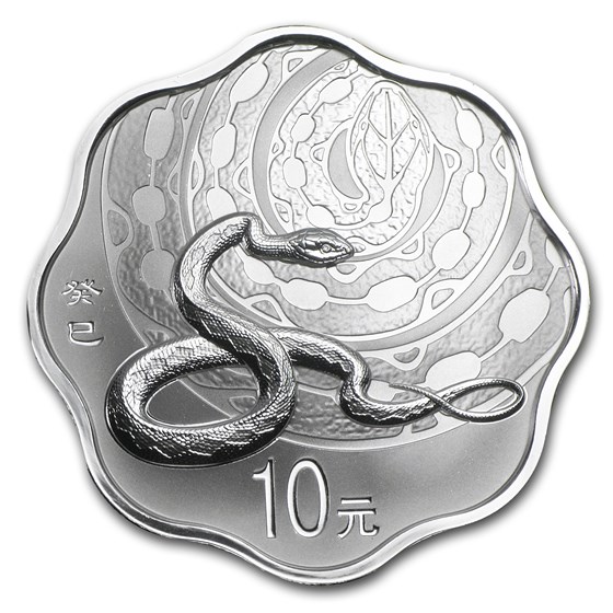 2013 China 1 oz Silver Flower Year of the Snake (w/Box & COA) 2013 China 1 oz Silver Flower Year of the Snake (w/Box & COA)
